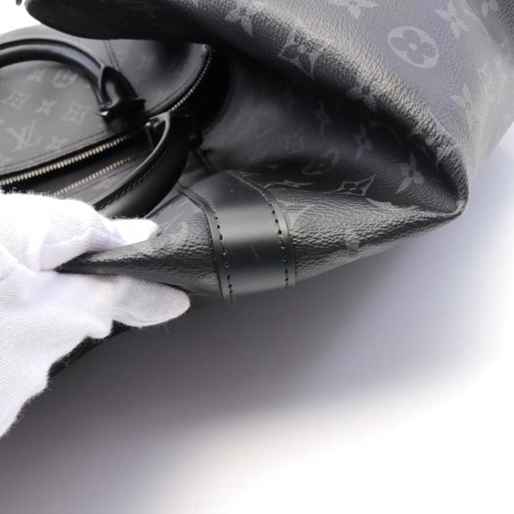 LOUIS VUITTON Keepall Bandouliere Boston Bag Leather Eclipse Black - Picture 7 of 7